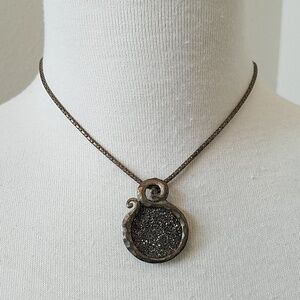 Sterling Silver Druzy Quartz Necklace